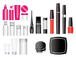 空白化妝品包裝與珠寶首飾的矢量包裝設計藝術